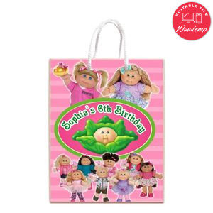 Cabbage Patch Gift Bag Label Template Printable Instant Download