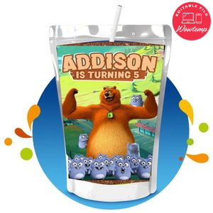 Grizzy and the lemmings Capri Sun Birthday Labels Digital File Printable Instant Download