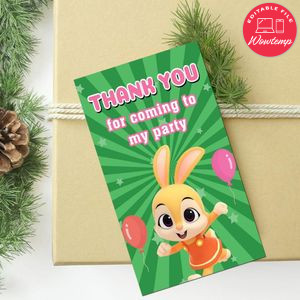 Jeni pinkfong Thank You Tag Customizable Template To Print At Home Instant Download