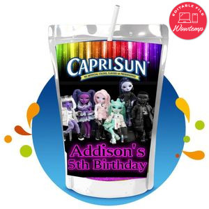 Shadow High Capri Sun Birthday Labels Digital File Printable Instant Download