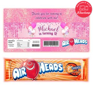 Shades Of Pink Airhead Candy Wrapper Template Printable Instant Download