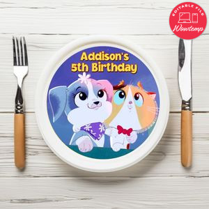 Rhyme Time Town Birthday Plate Template Customizable To Print At Home Instant Download