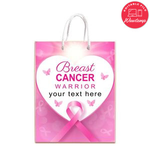 Breast Cancer Gift Bag Label Template Printable Instant Download