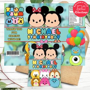 Tsum tsum Birthday Chip Bag Digital File Printable Instant Download