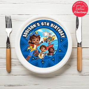 Santiago Of The Seas Birthday Plate Template Customizable To Print At Home Instant Download