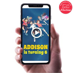 Drifting Home Birthday Video Invitation Digital Template Customizable Instant Download