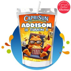 Garfield Capri Sun Birthday Label Digital File Printable Instant Download