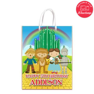 The Wizard Of Oz Gift Bag Label Template Printable Instant Download