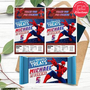 Spiderman Rice Krispies Treats Template Printable Instant Download