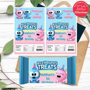 Gaa Gaa And Goo Goo Rice Krispies Treats Template Printable Instant Download