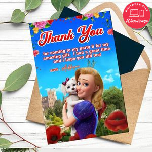 The Proud Princess Thank You Card Customizable Template To Print At Home Instant Download