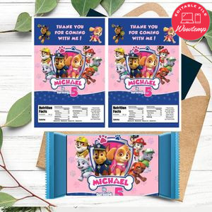 Girl Paw Patrol Rice Krispies Treats Printable Instant Download