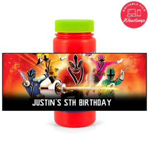 Power ranger Bubbles Wrapper Template to Print at Home Instant Download