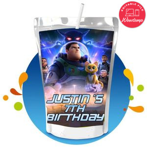 Lightyear Capri Sun Birthday Labels Digital File Printable Instant Download