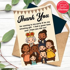 Hamilton Kids Thank You Card Customizable Template To Print At Home Instant Download