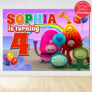 Buddi Birthday Backdrop Digital File Template Instant Download