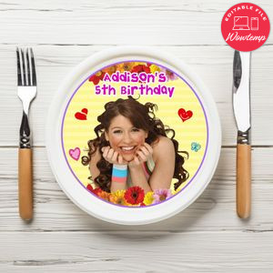Floricienta Birthday Plate Template Customizable To Print At Home Instant Download