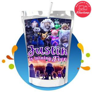 Sing 2 Capri Sun Birthday Labels Digital File Printable Instant Download