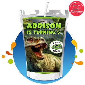 T-Rex Ranch Capri Sun Birthday Labels Digital File Printable Instant Download
