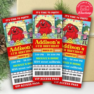 Clifford Ticket Invitation Customizable Template Instant Download