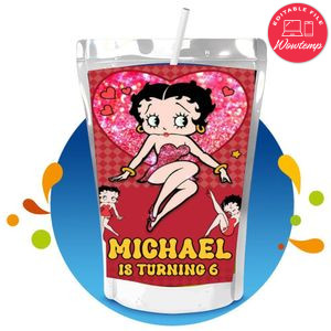 Betty boop Capri Sun Birthday Labels Digital File Printable Instant Download