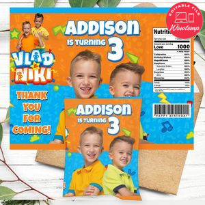 Vlad and niki Birthday Chip Bag Digital File Printable Instant Download