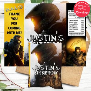 Halo Birthday Chip Bag Digital File Printable Instant Download