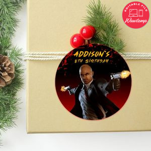 Hitman Circle Sticker Template Customizable To Print At Home Instant Download