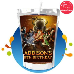 Avatar Airbender Capri Sun Birthday Labels Digital File Printable Instant Download