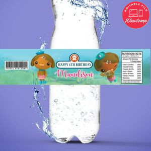 Dashi Dog Octonauts Bottle Label Birthday Water Bottle Label Template to Print at Home Instant Download