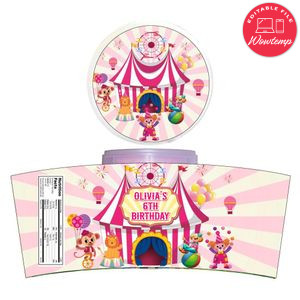 Pink Carnival Cotton Candy Label Template To Print At Home Instant Download