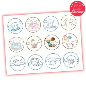 Cinnamoroll Cupcake Toppers Template Printable Instant Download