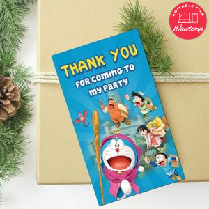 Doraemon Thank You Tag Customizable Template To Print At Home Instant Download