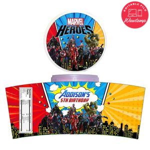 Superhero Marvel Cotton Candy Label Template To Print At Home Instant Download