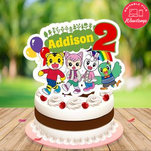 Shimajiro Birthday Cake Topper Template Printable Instant Download