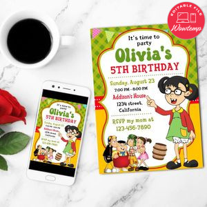 La Chilindrina Mobile Invite Customizable Template Instant Download