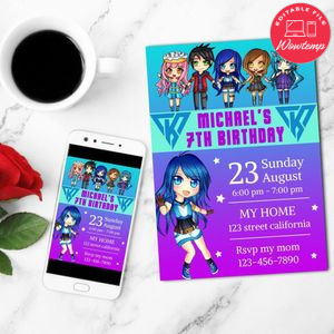 Itsfunneh Birthday Invitation Customizable Template to Print at Home Instant Download
