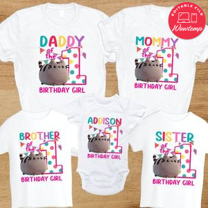 Cat Family Birthday Party T-Shirt