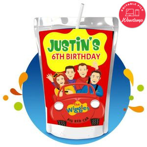 Wiggles Capri Sun Birthday Labels Digital File Printable Instant Download