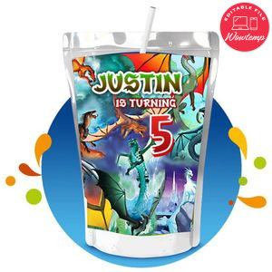 Wings of Fire Capri Sun Birthday Labels Digital File Printable Instant Download