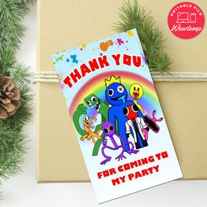 Rainbow Friends Roblox Thank You Tag Customizable Template To Print At Home Instant Download