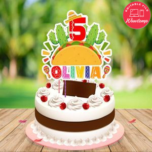 Taco Cake Topper Template Printable Instant Download