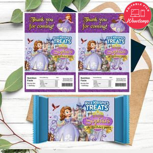 Princess Sofia Rice Krispies Treats Template Printable Instant Download