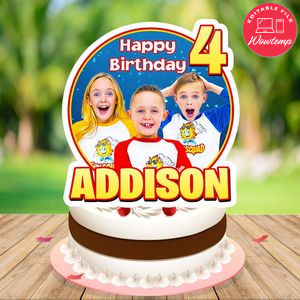 Funsquad Birthday Cake Topper Template Printable Instant Download