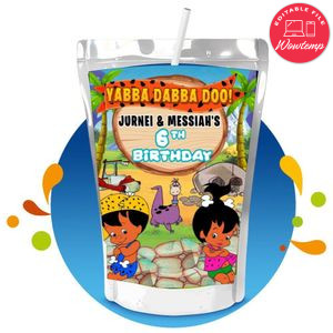 Flintstones Capri Sun Birthday Label Digital File Printable Instant Download