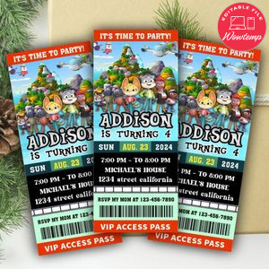 Creature Cases Ticket Invitation Customizable Template Instant Download