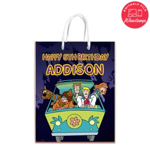 Scooby Doo Gift Bag Label Template Printable Instant Download