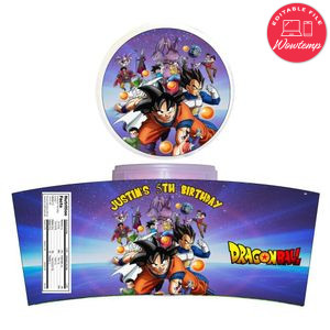 Dragon Ball Cotton Candy Label Template To Print At Home Instant Download