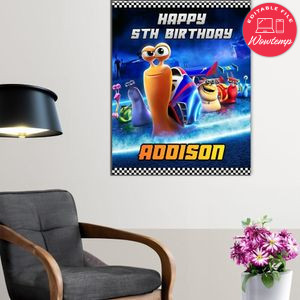 Turbo Racing Team Birthday Poster Digital File Printable Instant Download