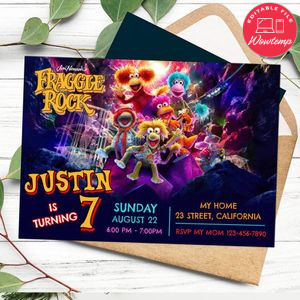 Fraggle Rock Invitation Customizable Template to Print at Home Instant Download